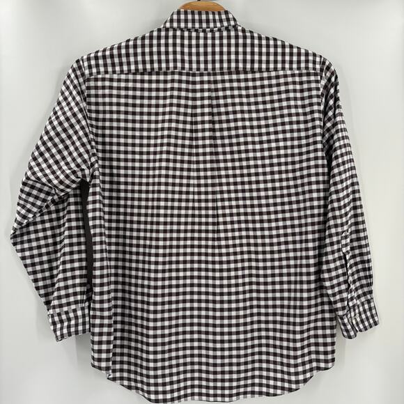 Brooks Brothers XL Brown White Check Plaid Long Sleeve Button Down Shirt - Picture 5 of 5